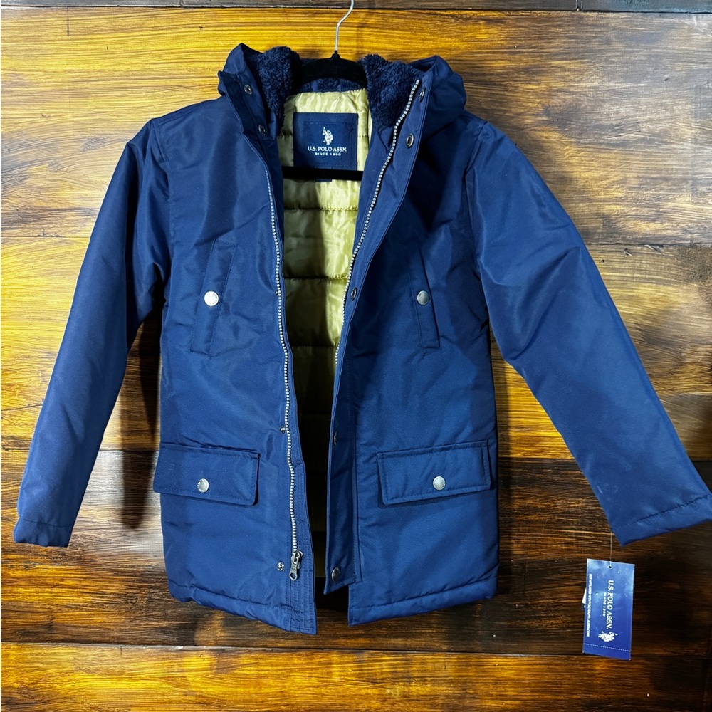 NWT Boys U.S. Polo Assn. Dark Blue Puffer Jacket